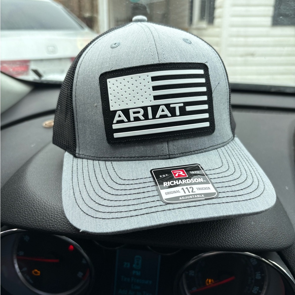 Ariat Gray and Black Flag Patch Cap